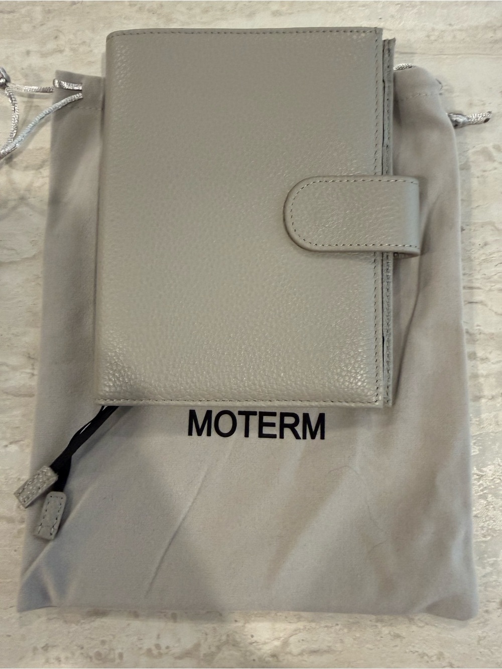 MOTERM A6 Genuine Leather Planner Cover Gray Taupe NEW